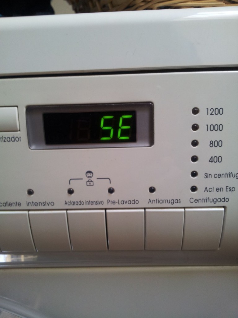 Código de error SE lavadora LG
